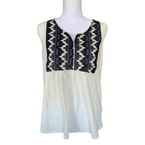 Two by Vince Camuto Womens Top Size Small Sleeveless White With Lace Overlay